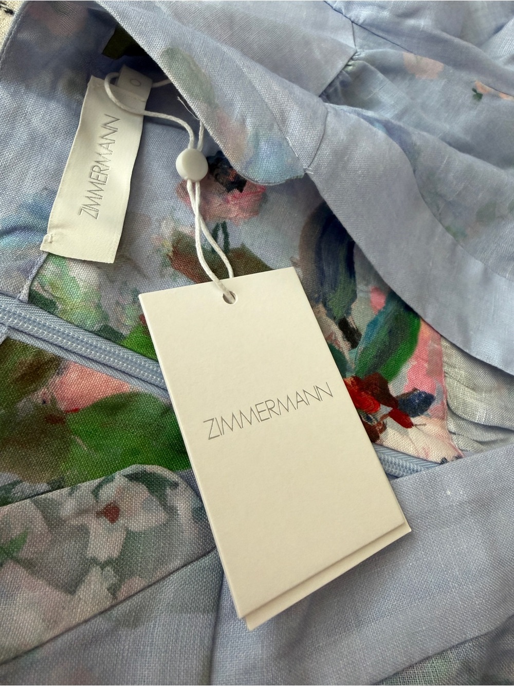 NWT Zimmermann Everley Light Blue Floral Button-Down Maxi Dress - Picture 8 of 13